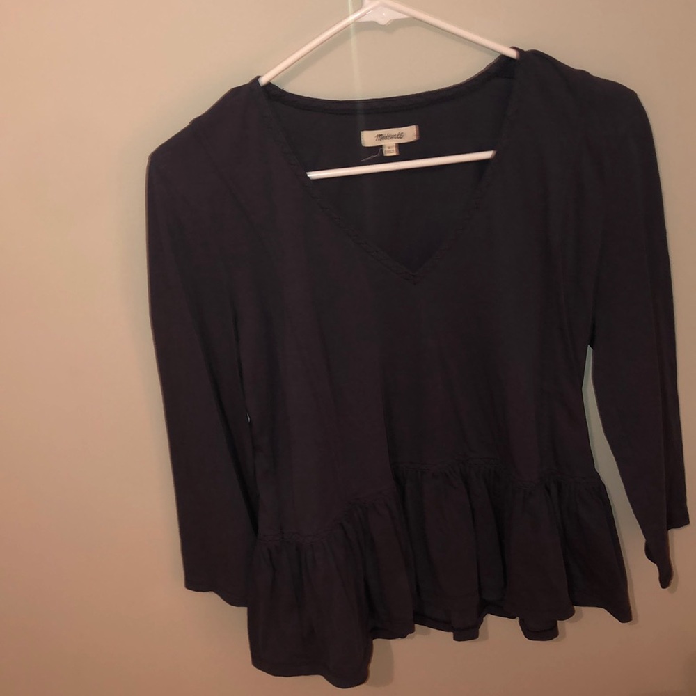 madewell dark gray v neck